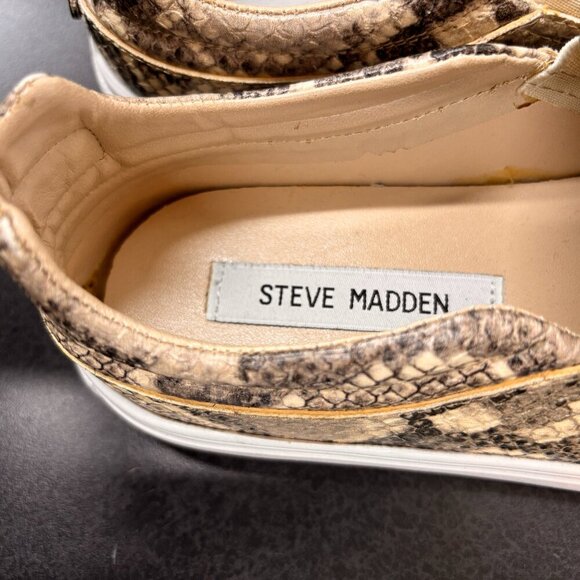 Steve Madden Gills Natural Faux Snake Slip-On Sneakers Women's Loafers Size 7.5 - Picture 8 of 10